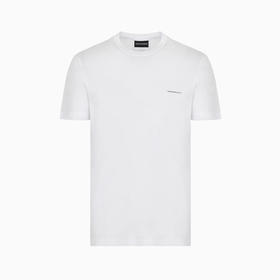 【二】EMPORIO ARMANI 阿玛尼 男士莱赛尔纤维混纺字母徽标印花圆领短袖T恤 白色 8N1TD8 1JUVZ 0100