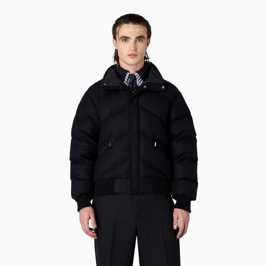 EMPORIO ARMANI 阿玛尼 男士羊毛混纺绗缝全拉链羽绒服 深蓝色 6R1B7R 1K23Z 0922 商品图1