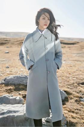 LA CRAWFISH 气质毛呢大衣宽松休闲款外套 14738