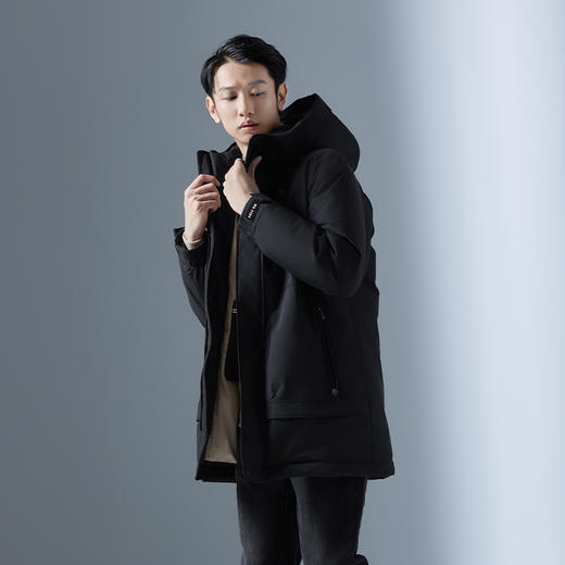 【马国明同款】HXTIDE 冬季长款带帽羽绒服新国标90绒/Y100340019101/02 商品图7