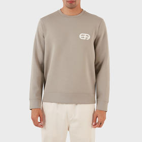 【二】EMPORIO ARMANI 阿玛尼 男士棉质常规版型圆领运动卫衣 灰色 8N1ML7 1JHSZ 0643