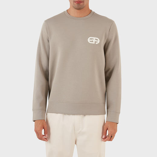 【二】EMPORIO ARMANI 阿玛尼 男士棉质常规版型圆领运动卫衣 灰色 8N1ML7 1JHSZ 0643 商品图0