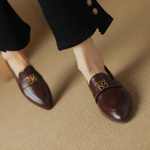 春季新款，真牛皮亮面尖头小皮鞋NX-8080 商品图8