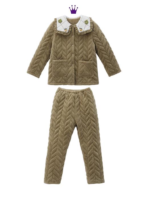 【119元限时秒杀】【秀黛】女浪漫风夹棉套装女士夹棉睡衣家居服H4551075T【门店同款】【如遇缺货自动退款，介意勿拍】 商品图1