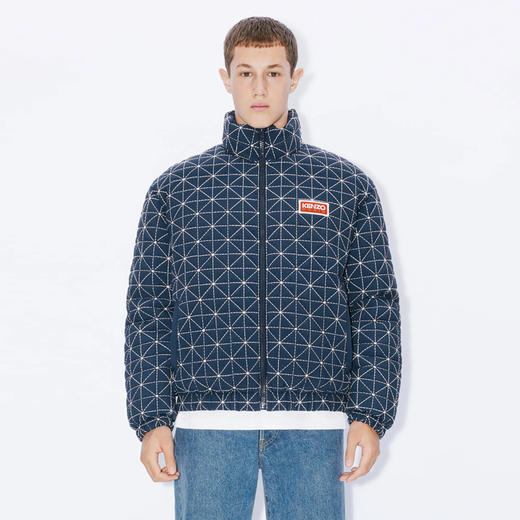 KENZO 高田贤三 男士字母徽标贴花绗缝羽绒服 蓝色 FD65 OU138 9NN 77 商品图1
