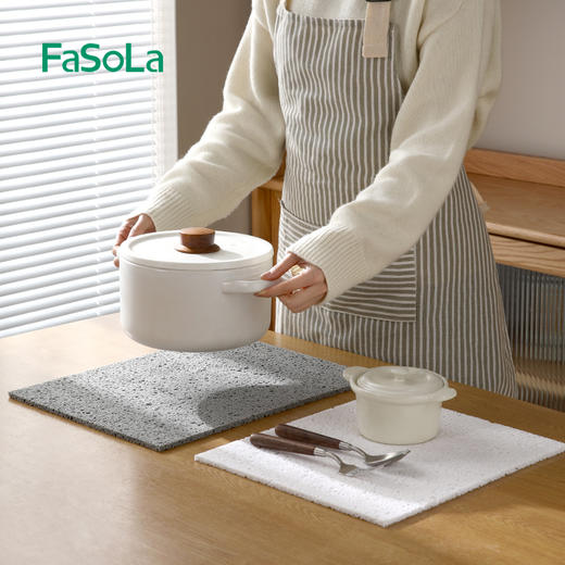 FaSoLa吸水垫厨房洗碗池台面沥水垫可裁剪木浆棉抹布防水置物垫 商品图4