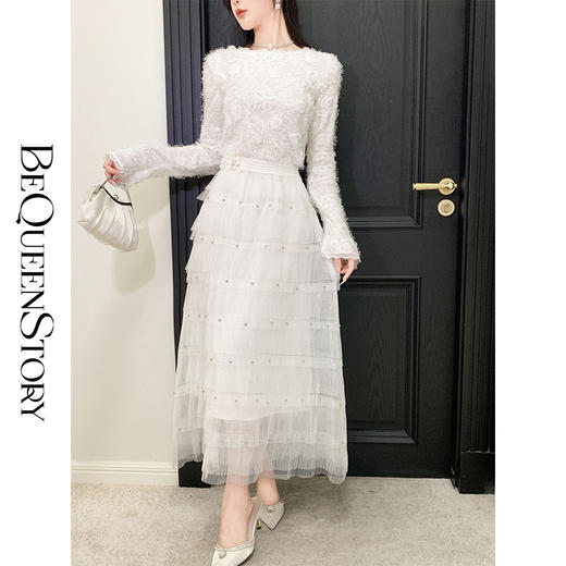 【孤品样衣，不退不换】【星漫飞纱】气质时髦重工百搭层次感半身蛋糕裙女装 商品图2