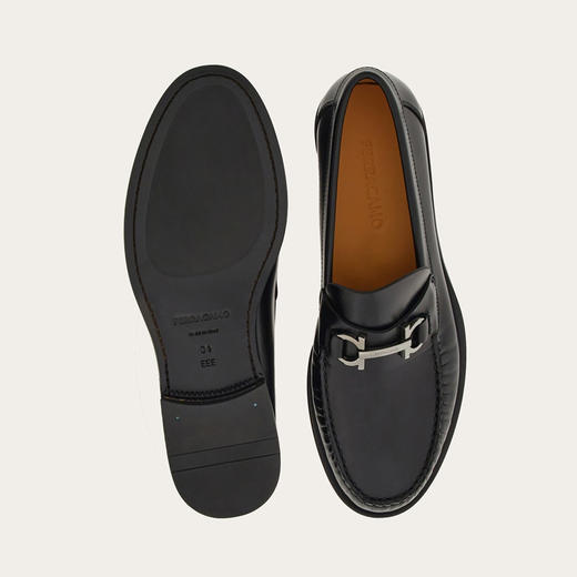 【一】FERRAGAMO 菲拉格慕 男士 GANCINI扣饰 莫卡辛鞋 黑色 762695 商品图2