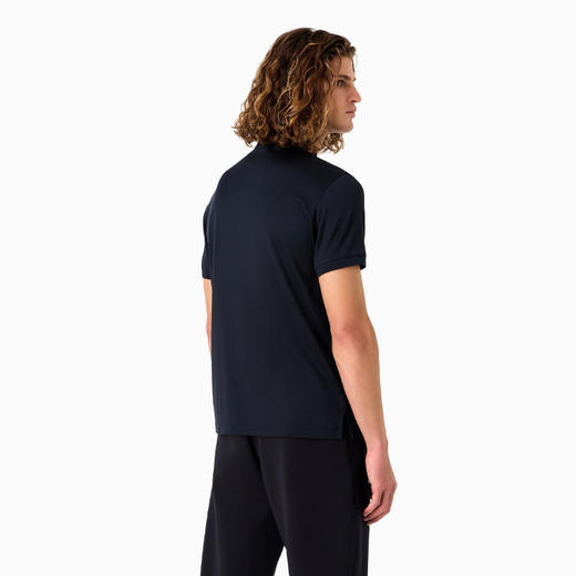 【二】EMPORIO ARMANI 阿玛尼 男士莱赛尔纤维混纺平纹针织短袖 Polo 衫 深蓝色 8N1FB6 1JUVZ 0920 商品图2