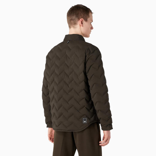 EMPORIO ARMANI 阿玛尼 男士经典领人字纹绗缝尼龙可折叠羽绒服 绿色 6R1B85 1NFGZ 0583 商品图2