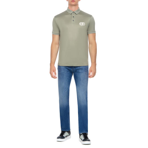 EMPORIO ARMANI 阿玛尼 男士莱赛尔纤维混纺平纹针织短袖 Polo 衫 绿色 8N1FB6 1JUVZ 0606 商品图3