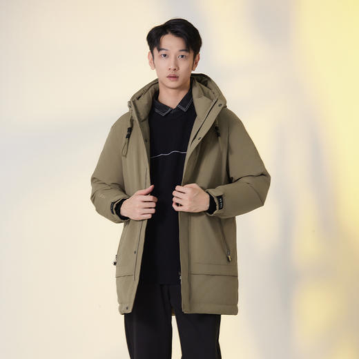 【马国明同款】HXTIDE 冬季长款带帽羽绒服新国标90绒/Y100340019101/02 商品图0