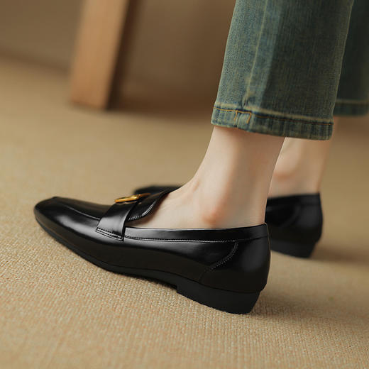 春季新款，真牛皮亮面尖头小皮鞋NX-8080 商品图2