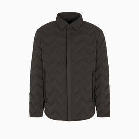 EMPORIO ARMANI 阿玛尼 男士经典领人字纹绗缝尼龙可折叠羽绒服 绿色 6R1B85 1NFGZ 0583