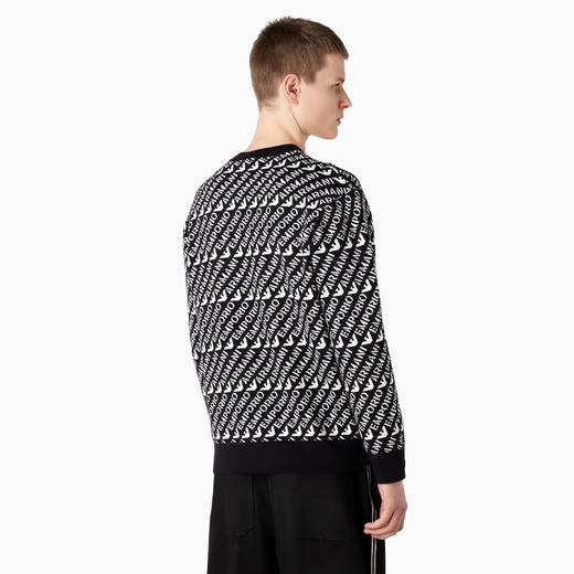 EMPORIO ARMANI 阿玛尼 男士通体提花徽标字样初剪羊毛混纺针织衫 混色 6R1MU2 1MMKZ F905 商品图2