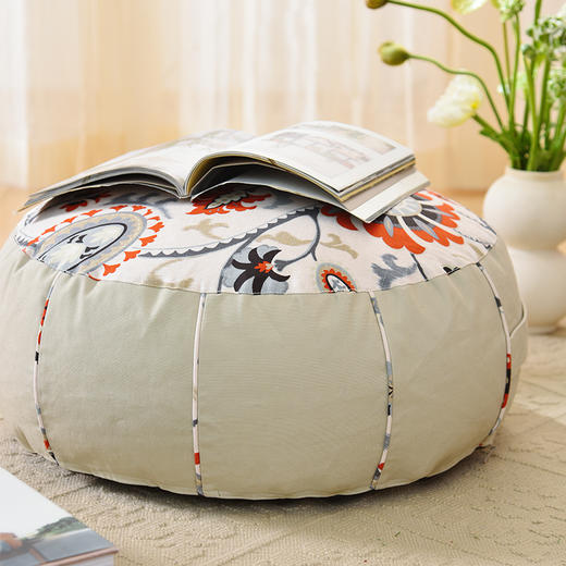 四季花园系列多功能坐蹲客厅飘窗懒人沙发蒲团复古龙粒子坐垫 商品图2