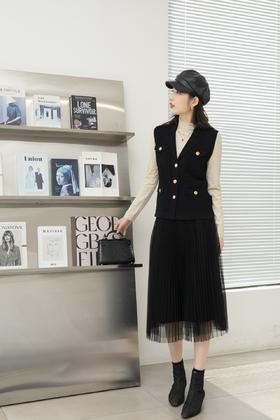 LS1054#V领针织马甲