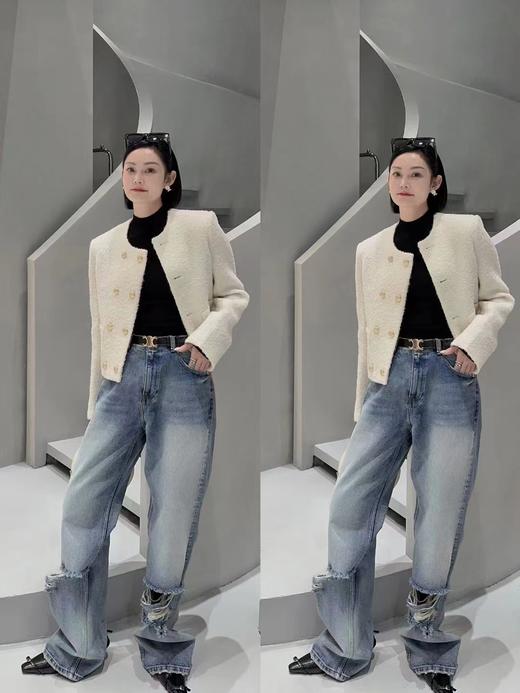 粗花呢双排扣外套 商品图1