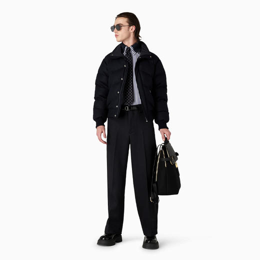 EMPORIO ARMANI 阿玛尼 男士羊毛混纺绗缝全拉链羽绒服 深蓝色 6R1B7R 1K23Z 0922 商品图3
