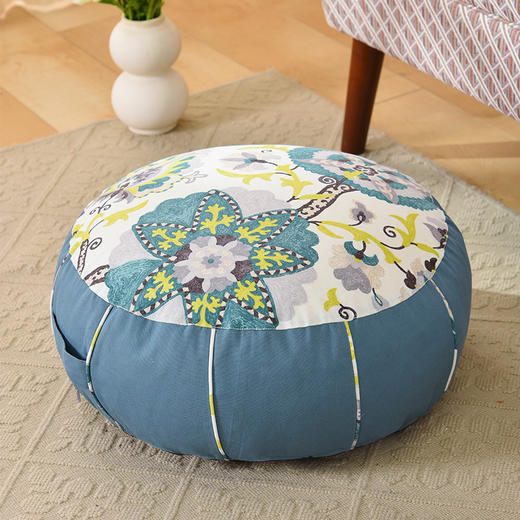 四季花园系列多功能坐蹲客厅飘窗懒人沙发蒲团复古龙粒子坐垫 商品图3