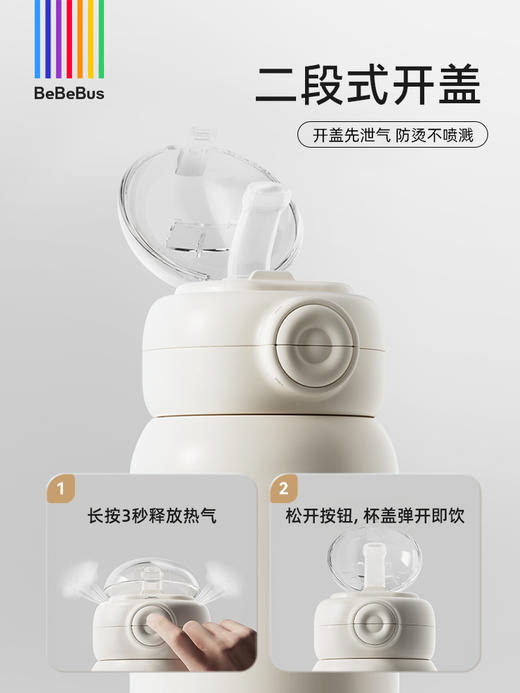 BeBeBus彩虹保温杯 儿童水杯1-3岁以上宝宝吸管直饮杯 商品图4