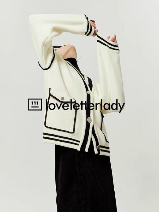 珍珠尼撞色加厚外套 商品图0