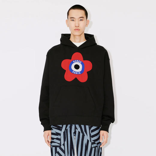 KENZO 高田贤三 男士棉质大海棠花徽标印花连帽卫衣 黑色 FD65 SW074 4ME 99J 商品图1