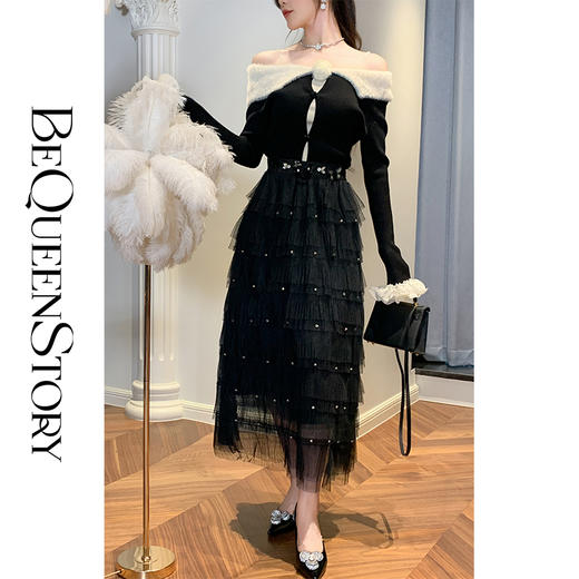 【孤品样衣，不退不换】【星漫飞纱】气质时髦重工百搭层次感半身蛋糕裙女装 商品图3