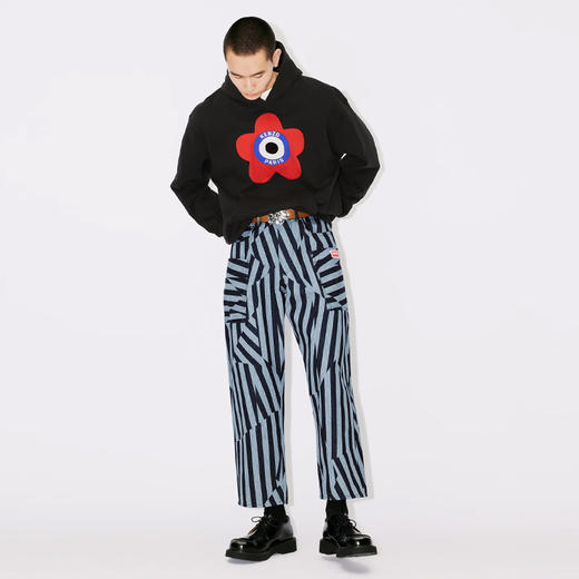 KENZO 高田贤三 男士棉质大海棠花徽标印花连帽卫衣 黑色 FD65 SW074 4ME 99J 商品图3