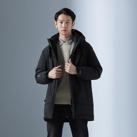 【马国明同款】HXTIDE 冬季长款带帽羽绒服新国标90绒/Y100340019101/02 商品图6