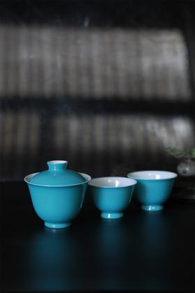 新款盖碗三件套（蓝色）