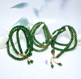 碧玉项链-老型珠蝴蝶结流苏