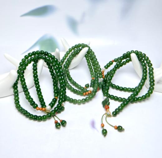 碧玉项链-老型珠蝴蝶结流苏 商品图0