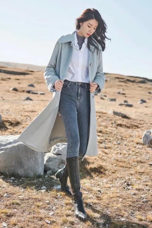 LA CRAWFISH 气质毛呢大衣宽松休闲款外套 14738 商品图6