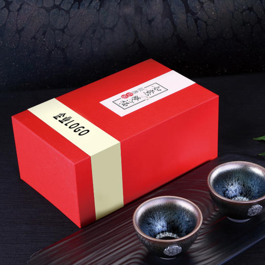 《如意双福银盏套装》建盏镶银茶具 家用办公工夫茶杯套装 茶杯大气礼盒装送礼佳品 商品图6