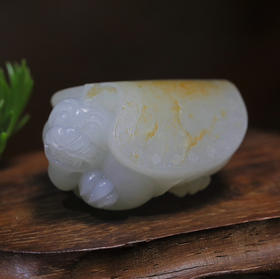 和田玉（白玉）籽料挂件-- 龙龟 65.59g