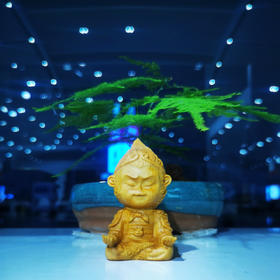 新款打坐孙悟空°黄杨木摆件