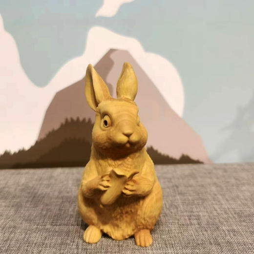 玉米兔°黄杨木摆件 商品图1