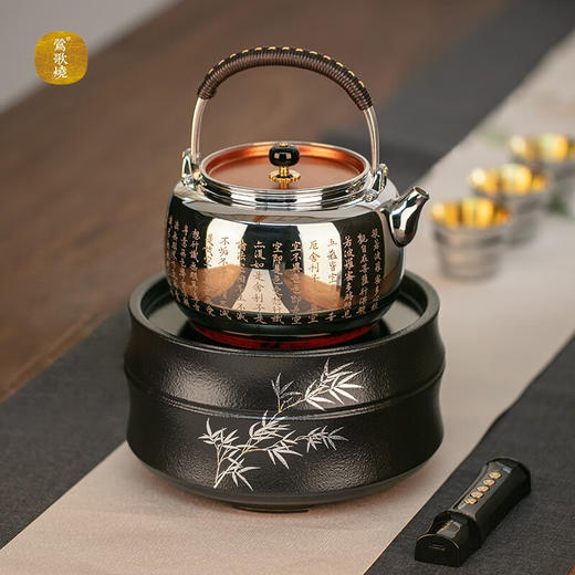 莺歌烧般若心经壶316不锈钢壶心经壶食品级烧水煮茶壶电陶炉煮 袋形山水壶【厂家直发】 商品图3
