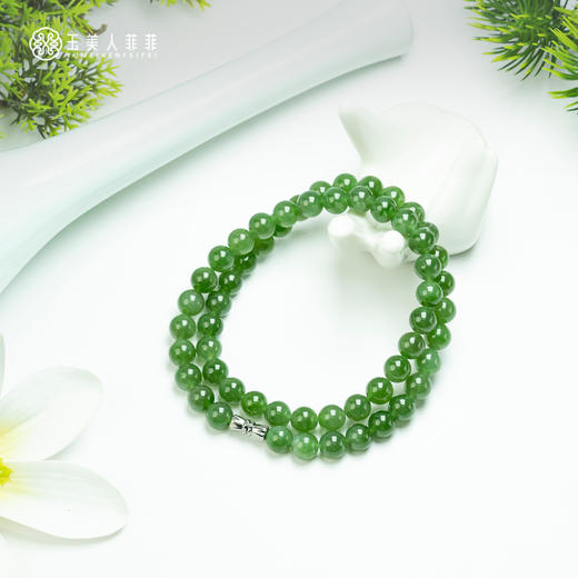 碧玉圆珠8mm气质女神链- 商品图0