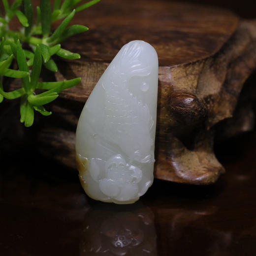 和田玉（白玉）独籽挂件-- 连年有余18.87g 商品图0