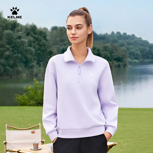 卡尔美春季新款尽享自在系列女士半开襟卫衣 商品图0