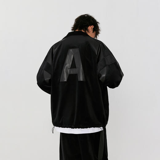 YKYB丝绒运动套装2025春新款中性复古设计感拼接外套休闲裤两件套 商品图3