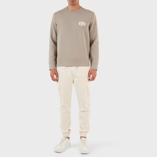 【二】EMPORIO ARMANI 阿玛尼 男士棉质常规版型圆领运动卫衣 灰色 8N1ML7 1JHSZ 0643 商品图3