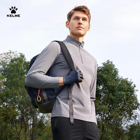 卡尔美春季新款尽享自在系列男士半开襟长袖T恤