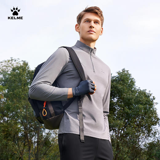 卡尔美春季新款尽享自在系列男士半开襟长袖T恤 商品图0