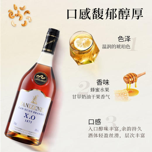 法国进口法尼珍露·蓝轩1875白兰地XO单支礼盒洋酒40%vol 商品图6