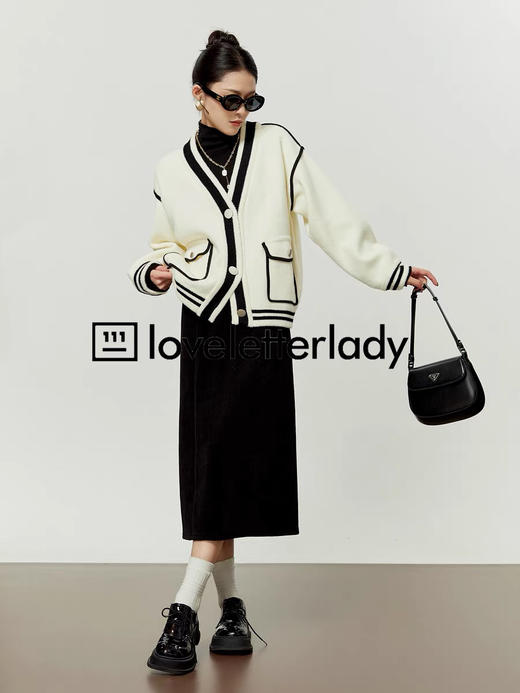 珍珠尼撞色加厚外套 商品图1