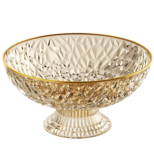 【轻奢金边水果盘】家用沥水托盘透明高脚盘 客厅干果盘零食坚果摆放盘 商品图4