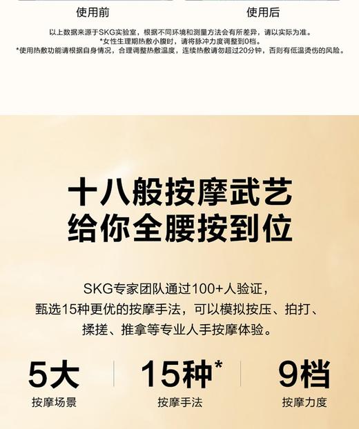 SKG 按摩腰带 W7 浅灰色 商品图7